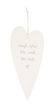 CERAMIC HEART DECORATION - LIVE WELL